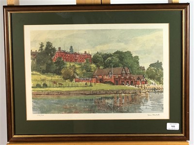 Lot 105 - After Ken Howard, the boat house, Shrewsbury