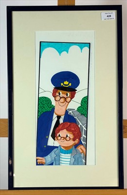 Lot 428 - Postman Pat watercolour