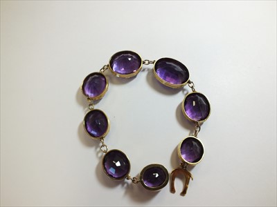 Lot 57 - A late 19th century suite of amethyst jewellery