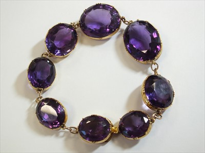 Lot 57 - A late 19th century suite of amethyst jewellery