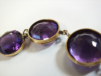 Lot 57 - A late 19th century suite of amethyst jewellery