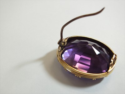 Lot 57 - A late 19th century suite of amethyst jewellery