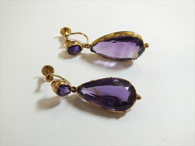 Lot 57 - A late 19th century suite of amethyst jewellery