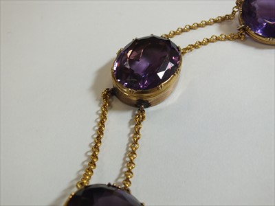 Lot 57 - A late 19th century suite of amethyst jewellery