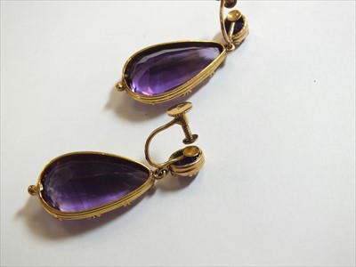 Lot 57 - A late 19th century suite of amethyst jewellery