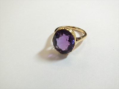 Lot 57 - A late 19th century suite of amethyst jewellery