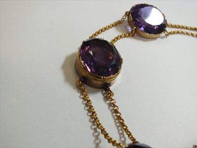 Lot 57 - A late 19th century suite of amethyst jewellery