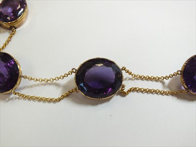 Lot 57 - A late 19th century suite of amethyst jewellery