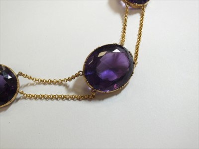 Lot 57 - A late 19th century suite of amethyst jewellery