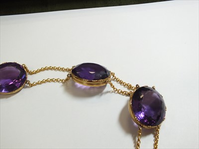 Lot 57 - A late 19th century suite of amethyst jewellery