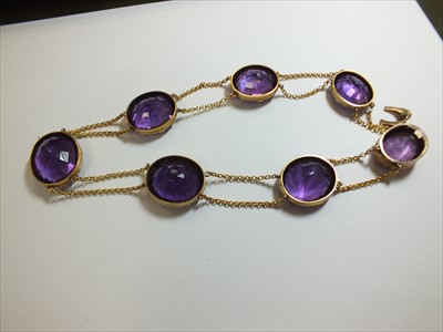 Lot 57 - A late 19th century suite of amethyst jewellery