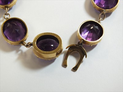 Lot 57 - A late 19th century suite of amethyst jewellery