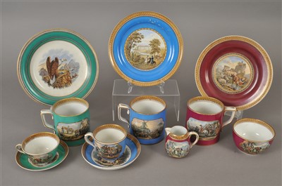 Lot 207 - A collection of assorted English prattware tableware