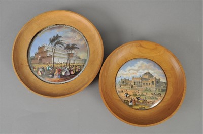 Lot 167 - Two English prattware Exhibition pot lids