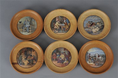 Lot 210 - Six assorted English prattware pot lids