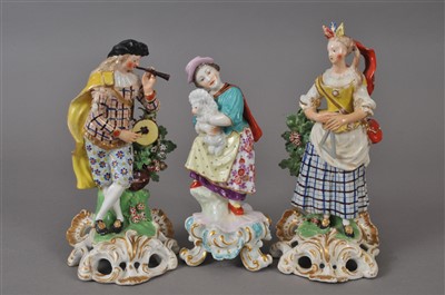 Lot 166 - Two Derby porcelain figures and a Samson porcelain figure