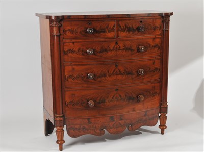 Lot 461 - A large Victorian mahogany bow fronted chest of drawers