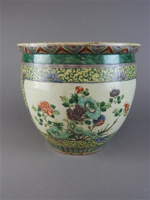 Lot 88 - A Chinese famille verte porcelain planter,...