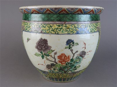 Lot 88 - A Chinese famille verte porcelain planter,...