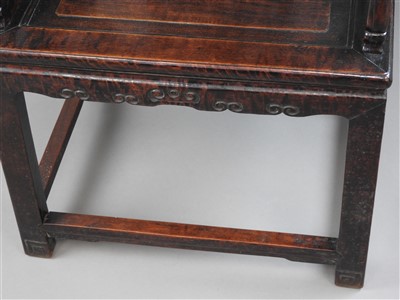 Lot 54 - A Chinese carved rosewood chair, early 20th...