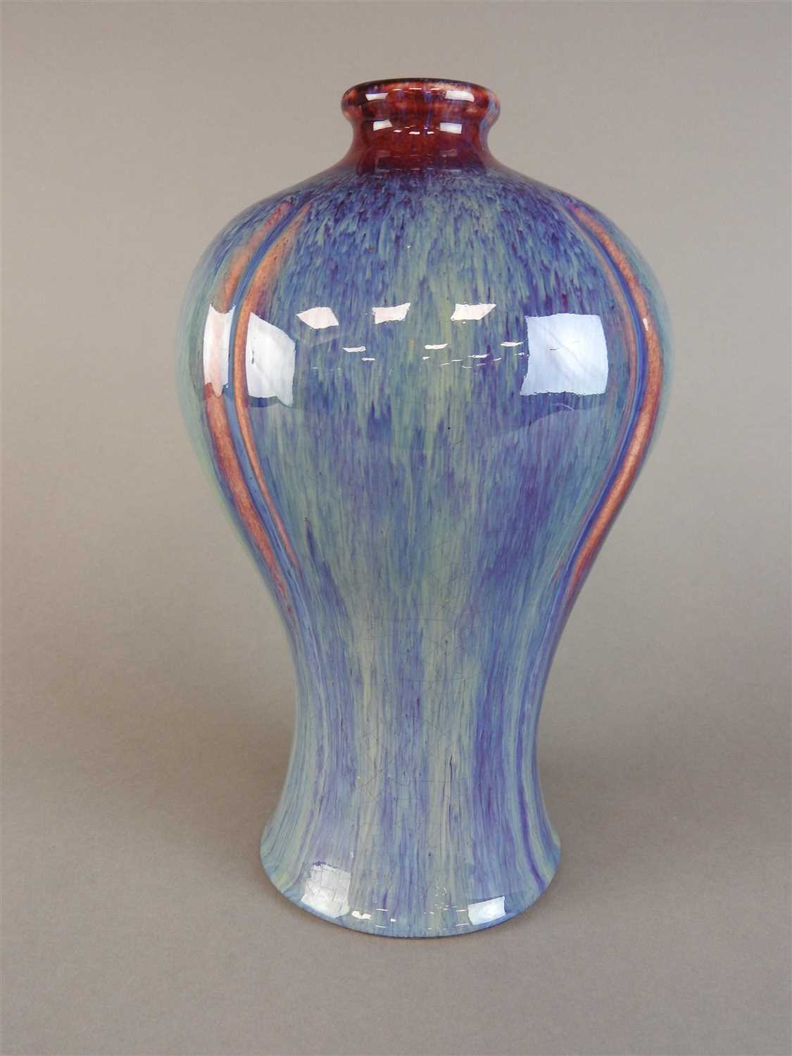 Lot 65 - A Chinese flambe baluster vase, Qing Dynasty,...
