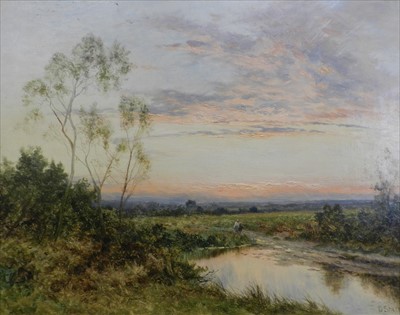 Lot 337 - Daniel Sherrin (British 1868-1940), Sunset Landscape, oil on canvas