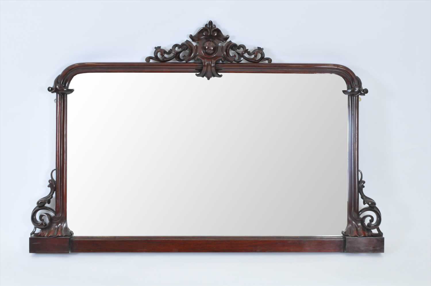Lot 761 - A Victorian mahogany framed over-mantel wall mirror
