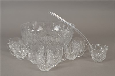 Lot 164 - Mid-20th century cut glass punch set