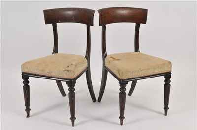 Lot 570 - An associated set of six 19th century mahogany dining chairs
