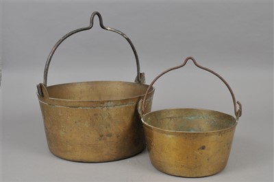 Lot 268 - One large and one smaller 19th century boiling / jam pans