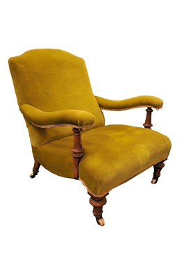 Lot 613 - A Victorian upholstered arm chair