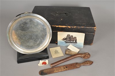 Lot 605 - A 19th century leather-clad dispatch box and personal effects relating to New Zealand