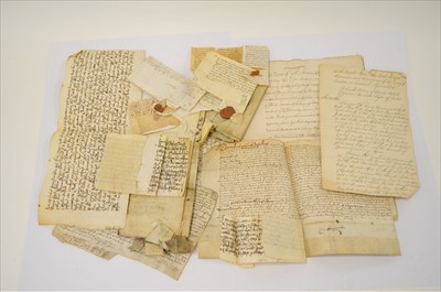 Lot 191 - LEGAL INDENTURES, 13 mainly 17th century...