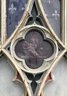 Lot 740 - A collection of painted Gothic-Revival furniture for restoration