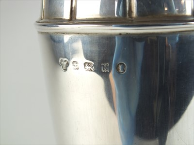 Lot 11 - An Art Deco Harrods silver cocktail shaker