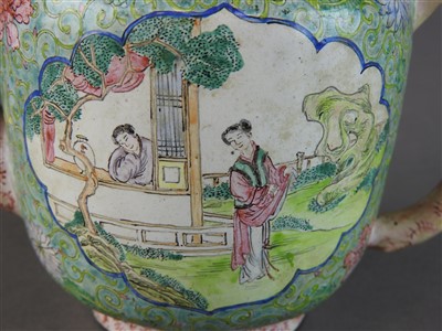 Lot 680 - A Chinese Canton enamel famille rose teapot...