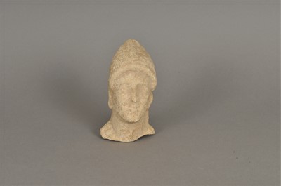 Lot 207 - A carved limestone head of Byzantine style