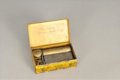 Lot 494 - A miniature 19th century cylinder music box