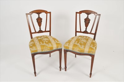 Lot 550 - Two associated pairs of  19th century rosewood dining chairs in the Adam style