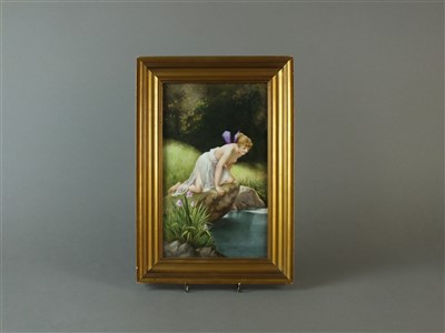 Lot 245 - German porcelain plaque painted with Psyche