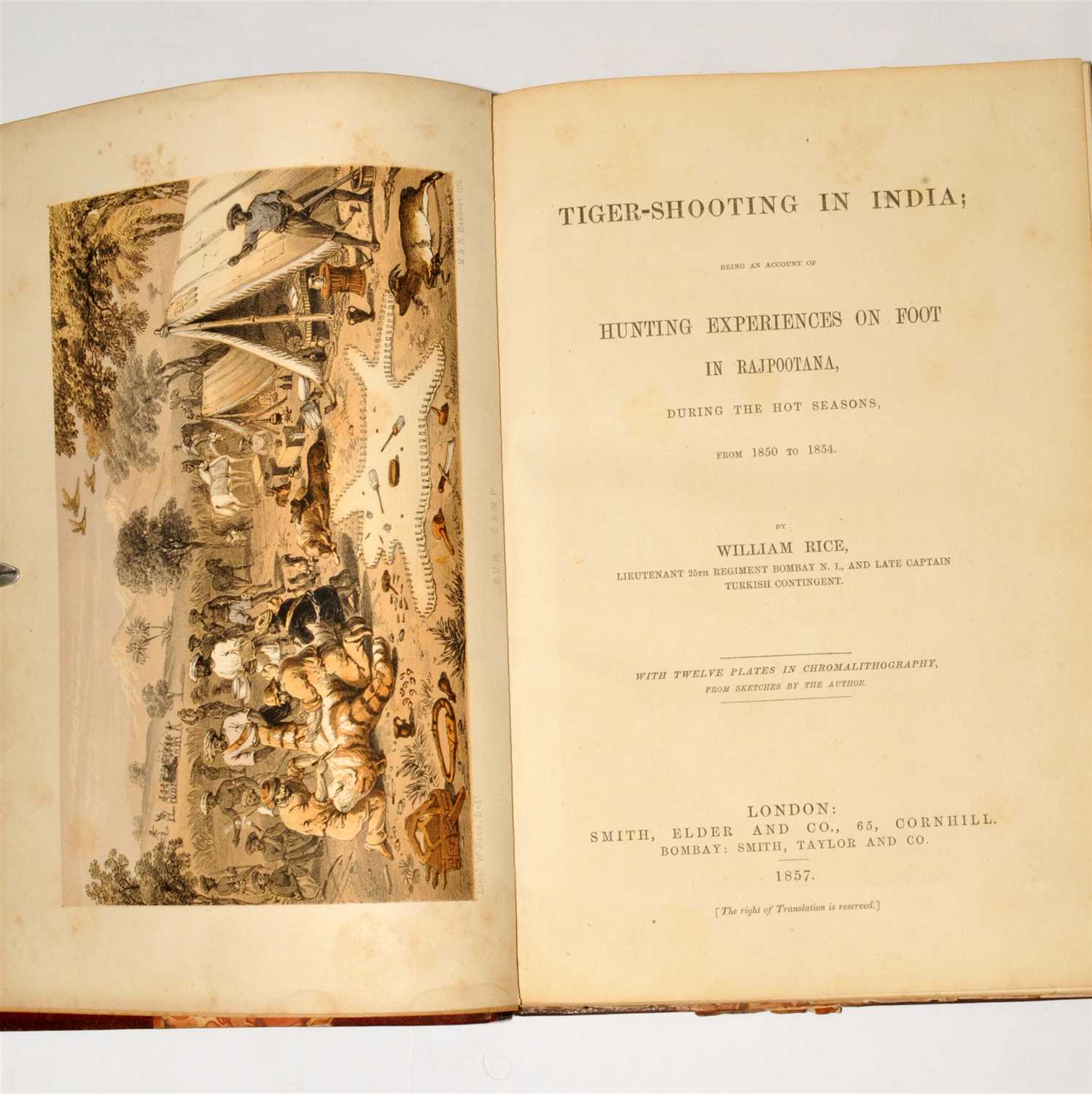 Lot 260 - RICE, William, Tiger-shooting in India. 1857....
