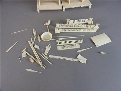 Lot 114 - An Anglo-Indian export ivory model of a boat,...