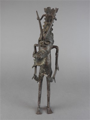 Lot 476 - A Benin bronze standing figure of a...