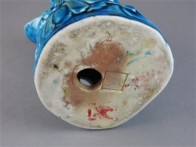 Lot 496 - A Chinese turquoise glazed porcelain dove...