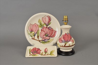 Lot 232 - Three pieces of Moorcroft in the 'Magnolia' pattern