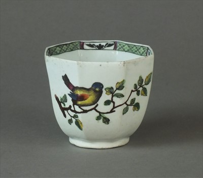 Lot 348 - Worcester octagonal coffee cup, circa 1765