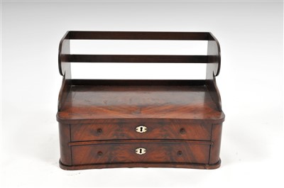 Lot 784 - A small 19th century mahogany veneered stationary cabinet