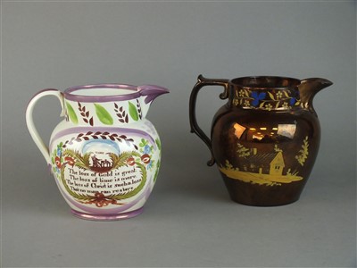 Lot 235 - Two 19th century lustre jugs