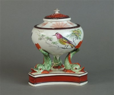 Lot 236 - 19th century English creamware pot pourri jar and cover