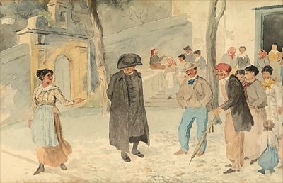 Lot 719 - Attributed to Randolf Caldecott (British 1846-1886), Piazza Rappallo 1877